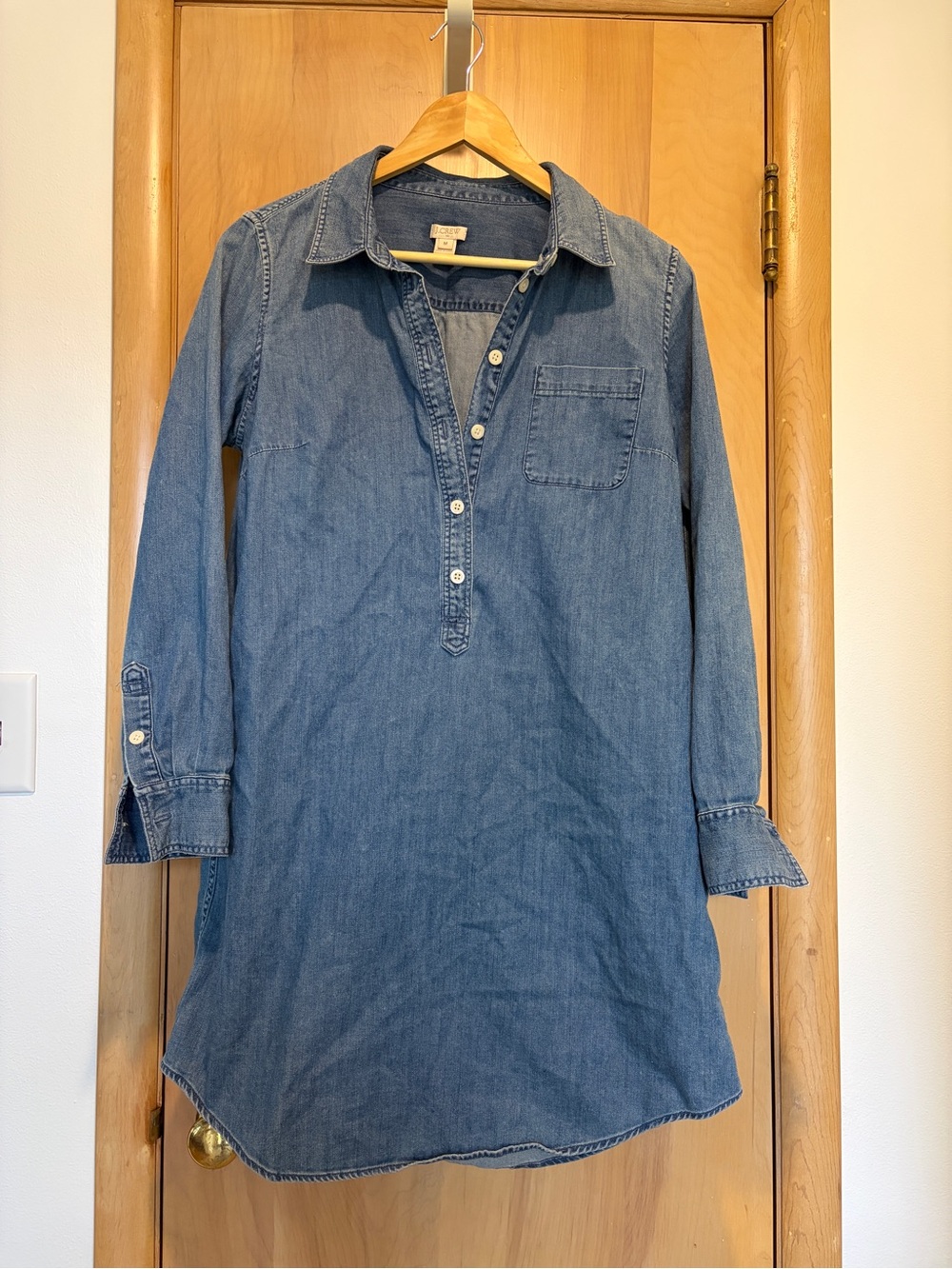 J. Crew Denim Popover Mini Dress